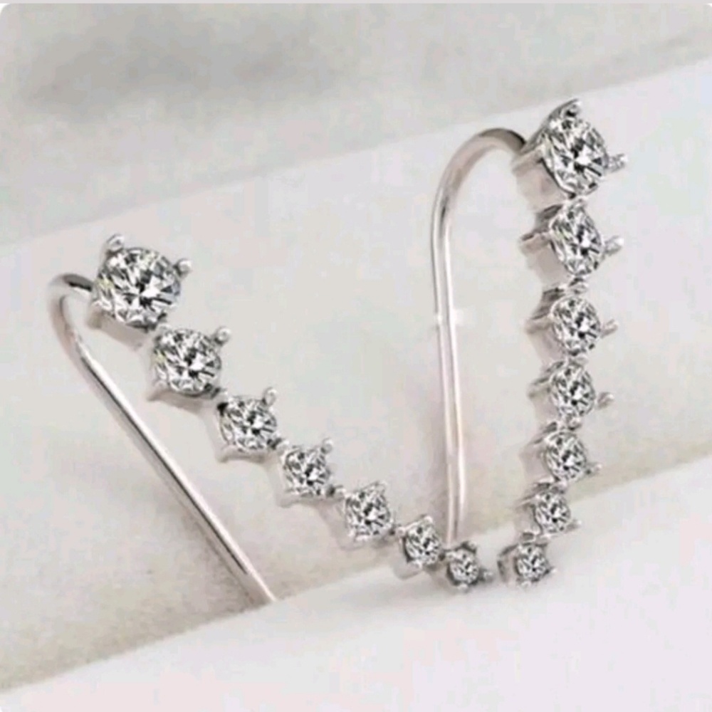 Silver Faux Diamond Earrings